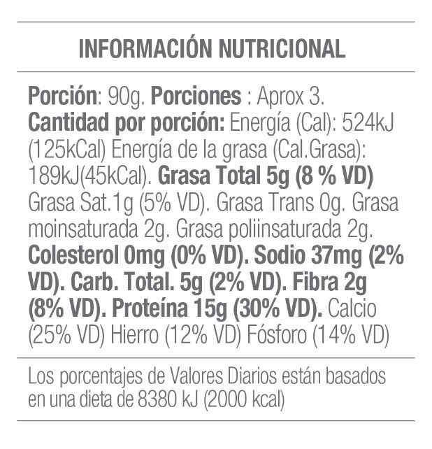 LaVerde |Super Chocho sin sal 300g | Información Nutricional