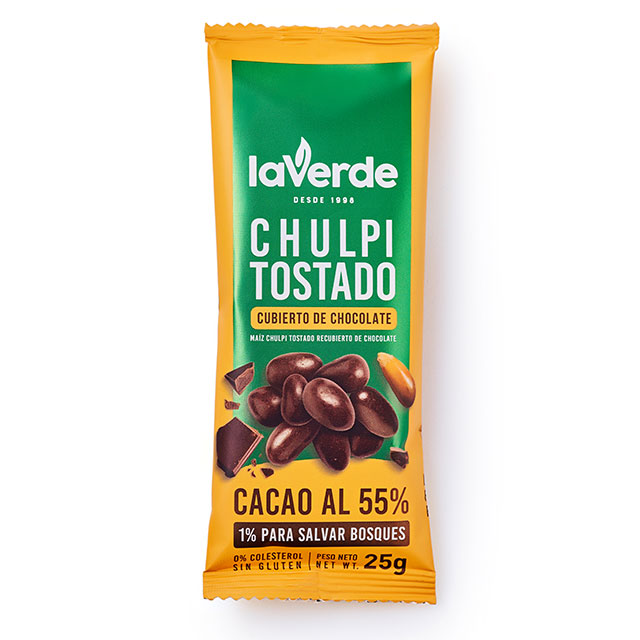 LaVerde - Productos - Chulpi tostado cubierto de chocolate 25g